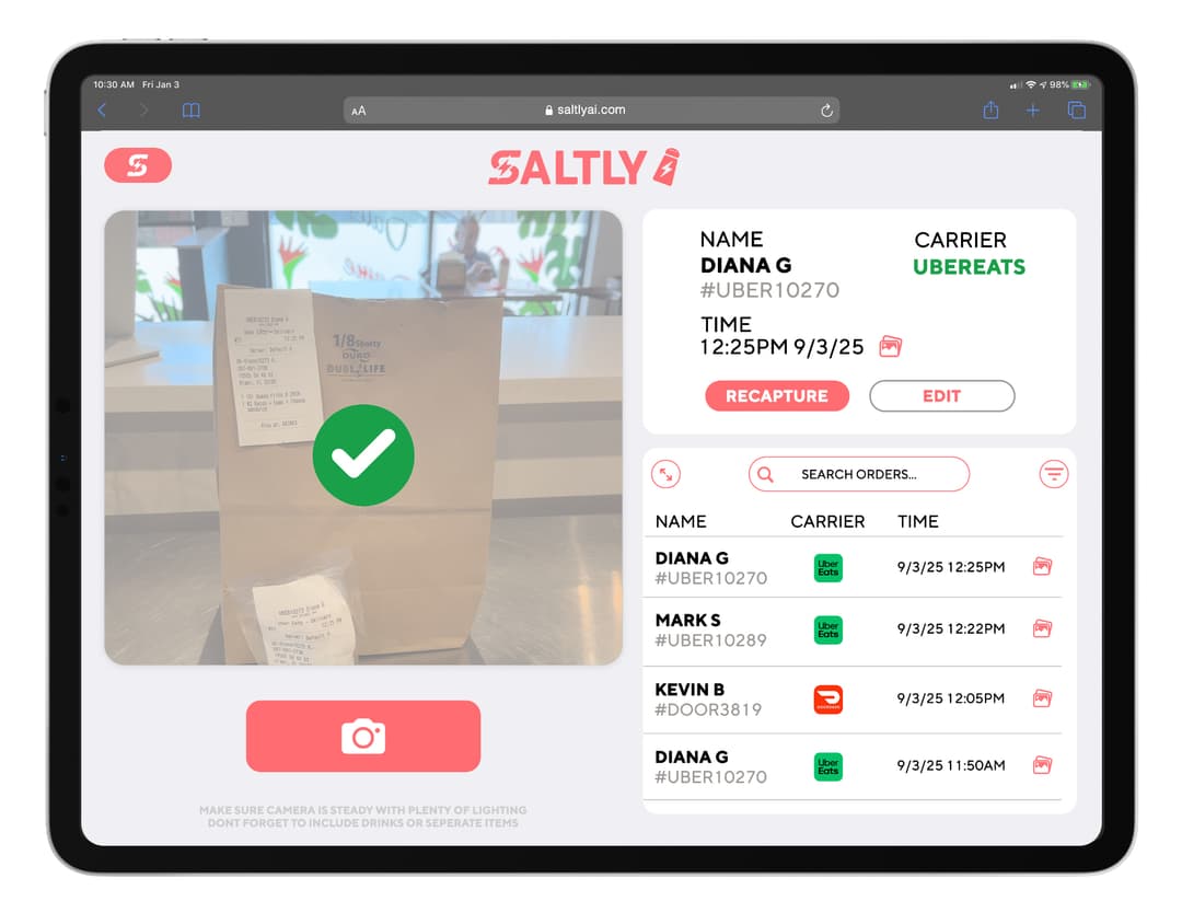 Saltly App Interface